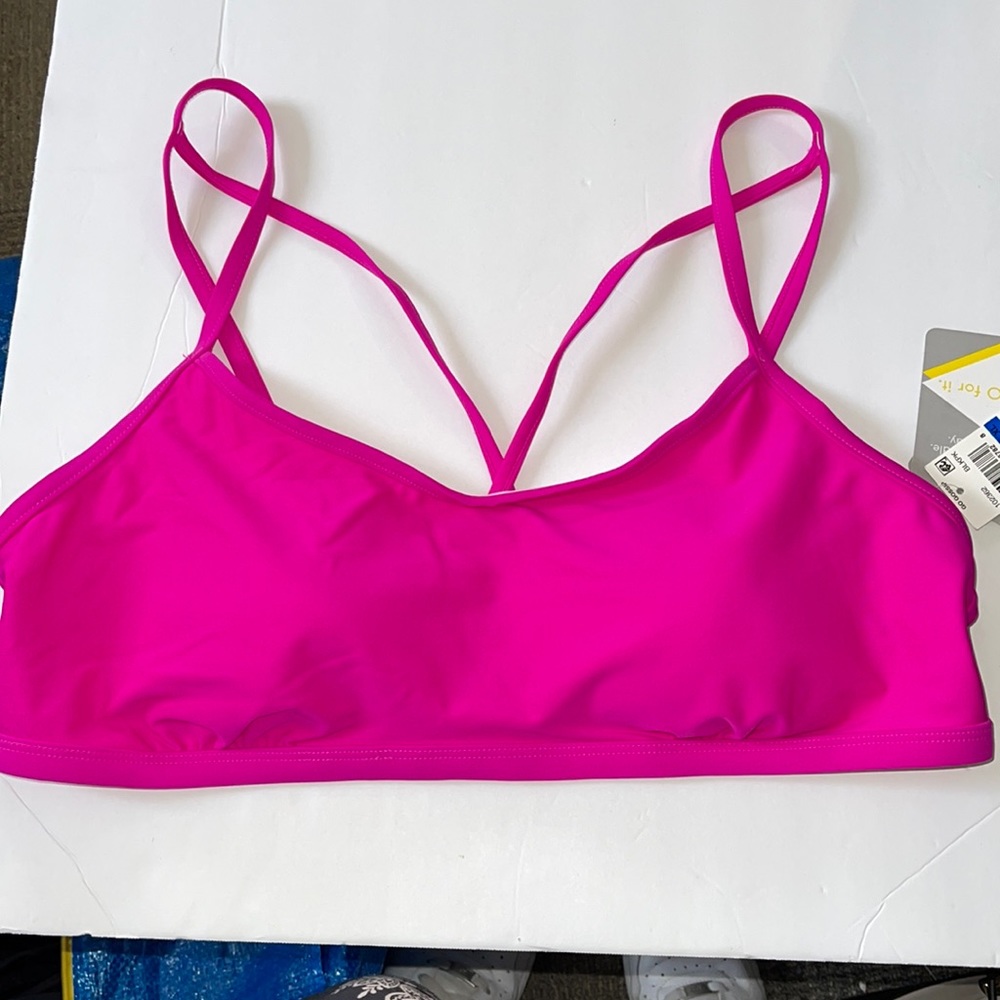 GO Gossip Pink Padded Swimsuit Bikini Top Separates XL 4/$25 NWT